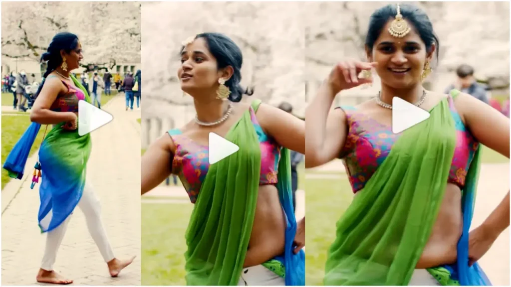 Cute Lady Dance :A Young Lady Dance with Half Saree In Pelli Sandadi Sree Leela Song, Video Viral on Social Media