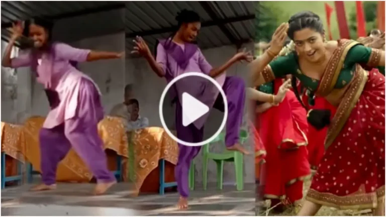 School Girl Dance : School Girl Dances for Sami Sami Song from Pushpa Movie in Govt School Function