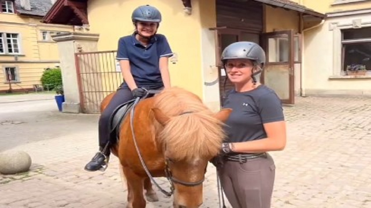 Sitara ghattamaneni shares a horse riding video