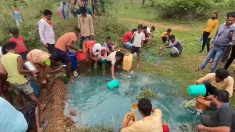 Diesel pond in geedam village at chhattisgarh