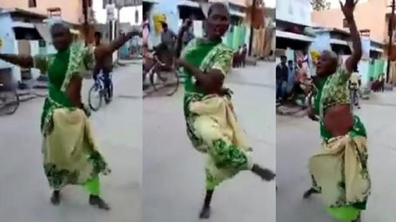 Old woman mass dancen for megastar chiru song video goes viral