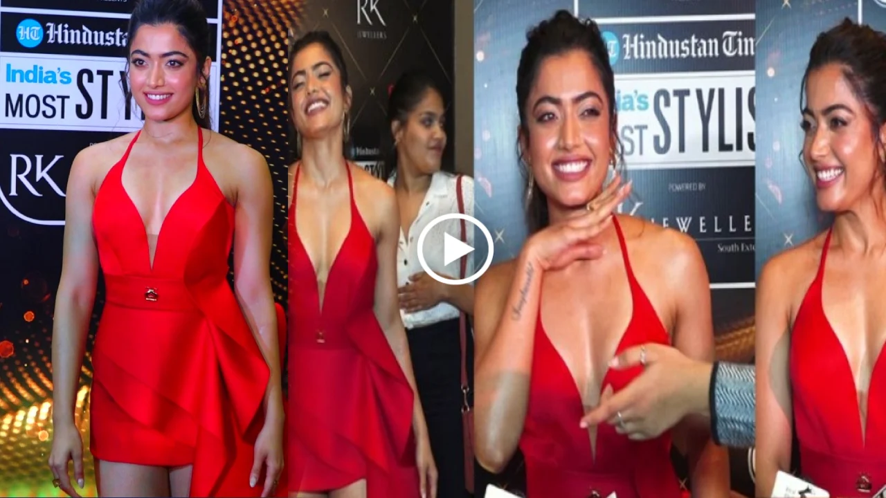 Rashmika Mandanna Looks Gorgeous In Red Dress, Video Goes Viral