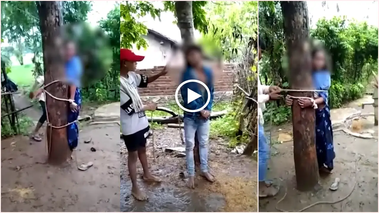 Viral Video : Women Caught Extra marital affair with Young Man After Husband Slept in Home