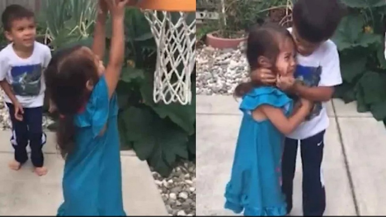 Brother - Sister Love : crying sister consolling by brother has gone viral on social media