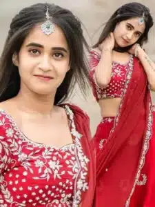 Deepthi Sunaina Stunning Stills In Red Dress Pics Viral