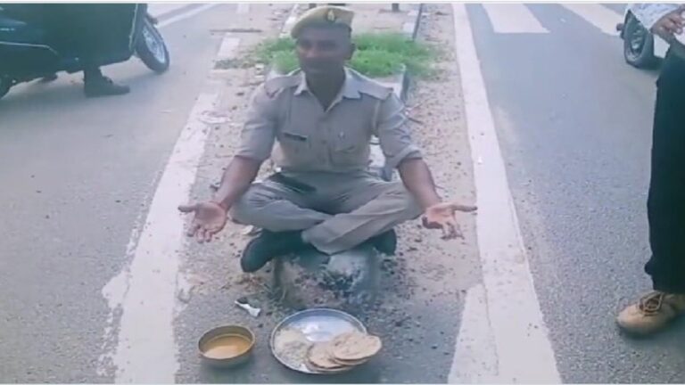 Police constable crying and complaint on mess food