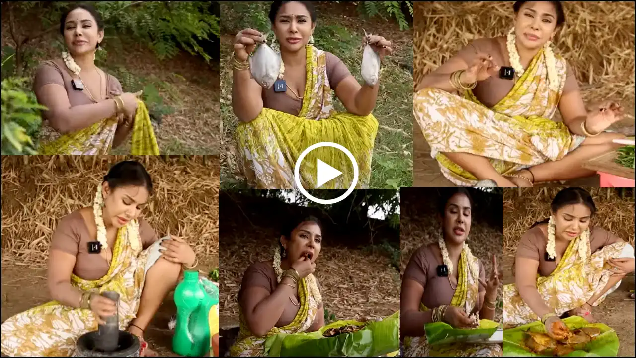 Sri Reddy Making Pomfret Fish Fry in Village Style Video Viral on Social Media
