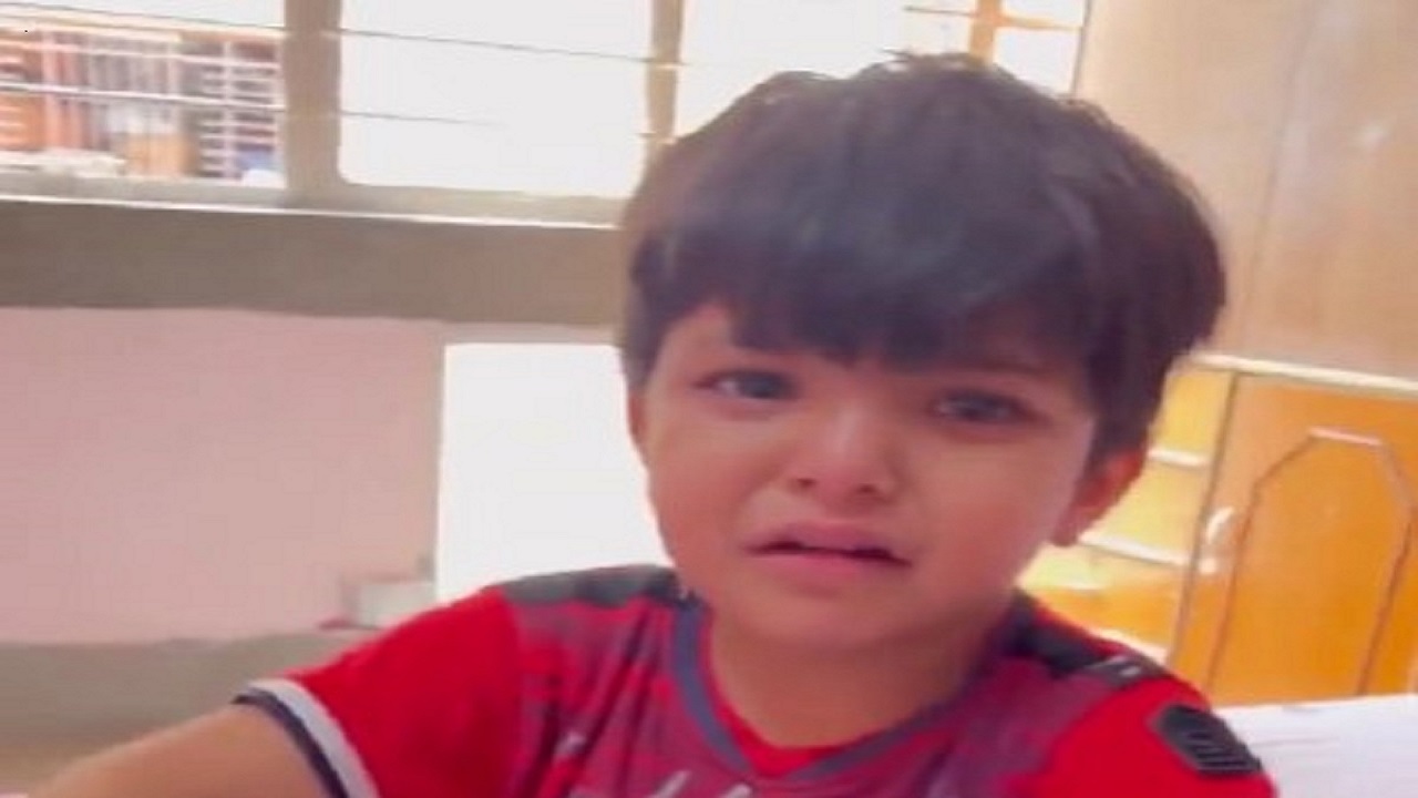 A boy crying because his mother tells him to study video goes viral