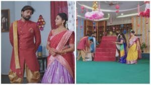 rishi and vasudhara making plan about bommala koluvu festival in todays guppedantha manasu serial episode