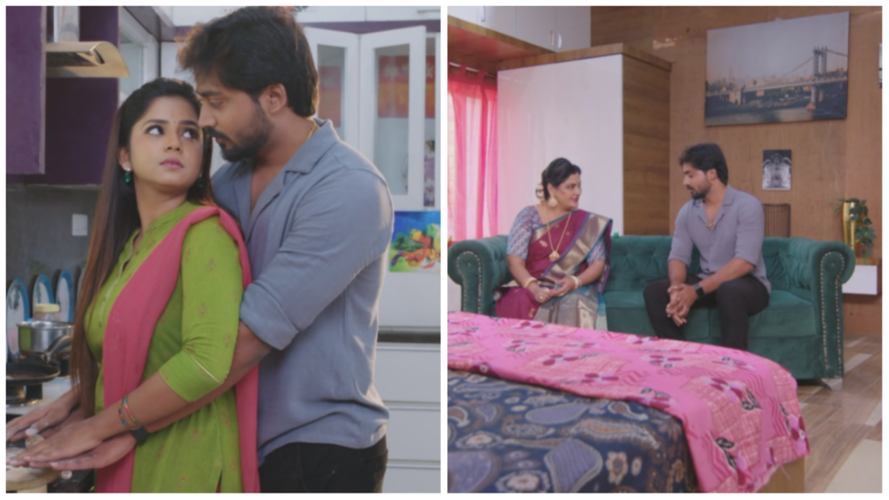 Rishi and Vasudhara share a romantic moment in todays guppedantha manasu serial episode