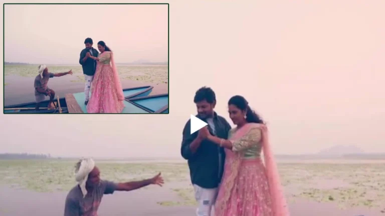 Viral Video _ Andhra old man Directed pre wedding Shoot of Pair Bridegroom on Boat (2)